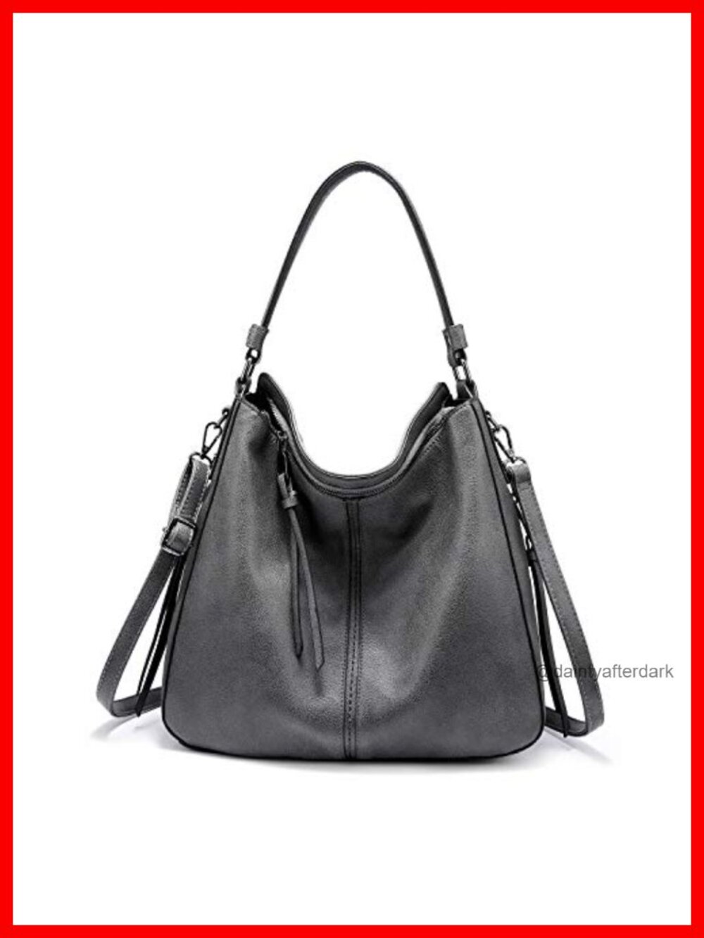 Faux Leather Hobo Crossbody Bag Multi-Pocket Shoulder Purse
